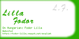 lilla fodor business card